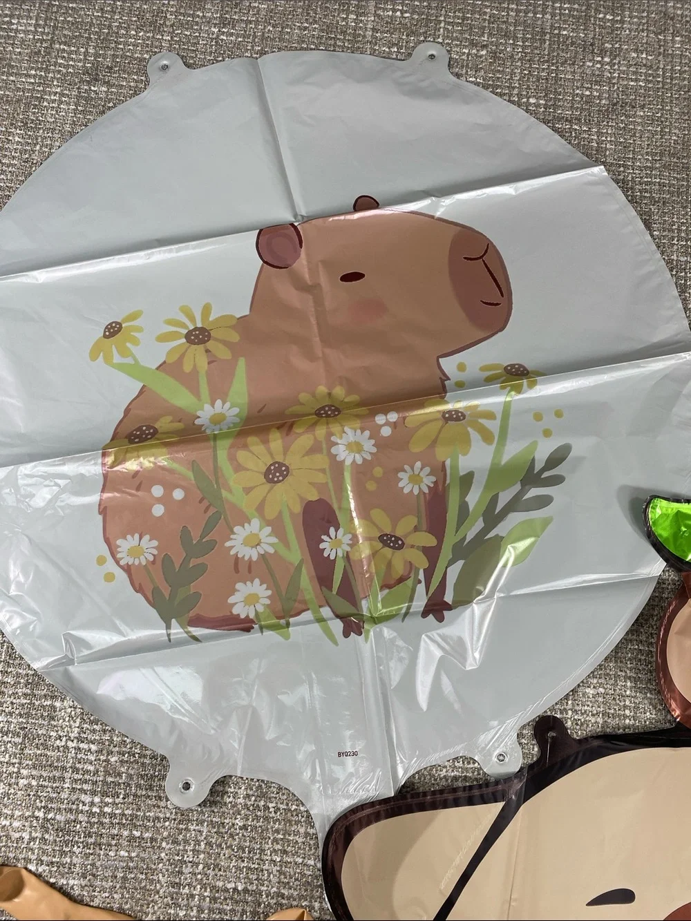 Happy Birthday Pink Party Backdrop Banner Capybara birthday party ballons